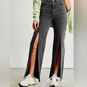 Pacsun Black Split Leg High Wasted Jeans Dark Wash 22